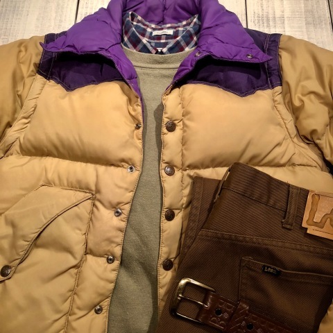 1970s \" Powderhorn Mountaineerling \" - CORDURA × NYLON - TWO TONE DOWN JACKET レアカラー ._d0172088_21521108.jpg