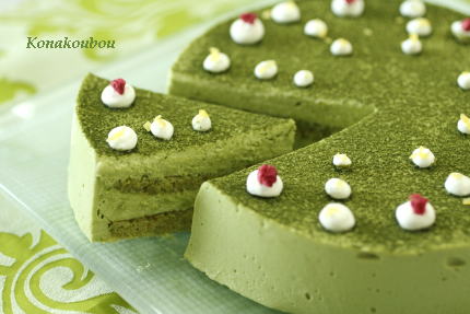 9月のお菓子・抹茶のチーズケーキ_a0392423_02005191.jpg