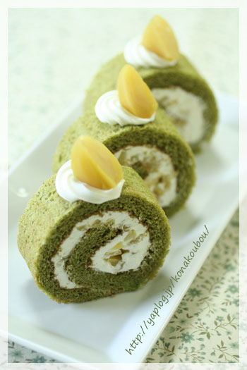 10月のお菓子・抹茶ロール2014_a0392423_23154844.jpg
