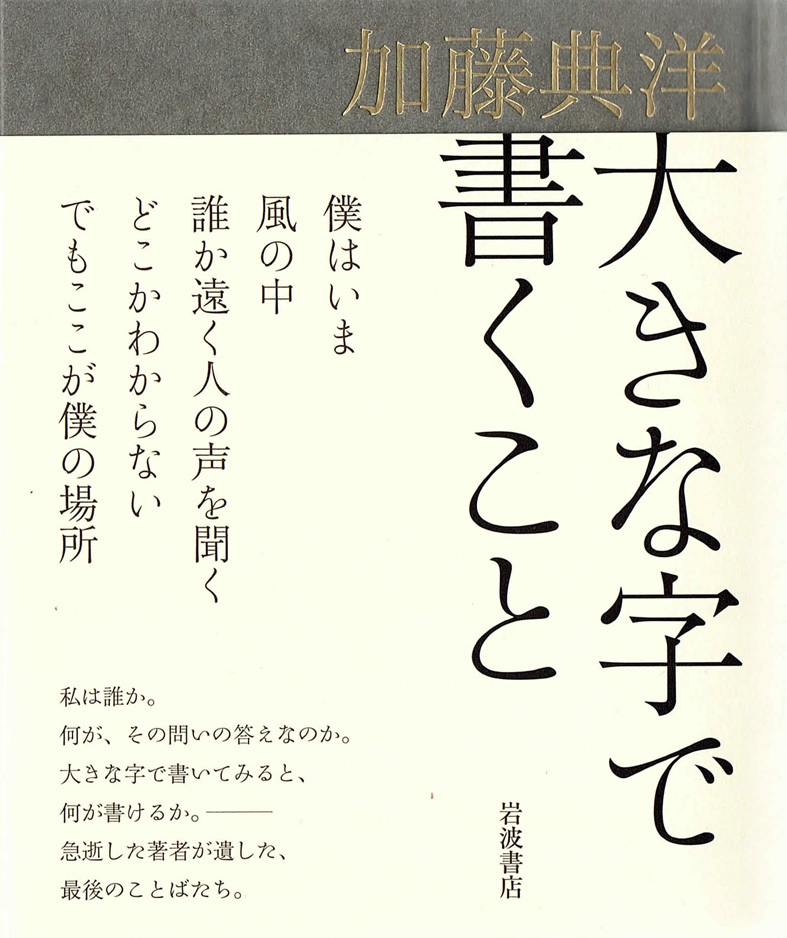 ■自分のなかに、もう一人の自分を飼うこと――加藤典洋『大きな字で書くこと』_d0190217_22482306.jpg