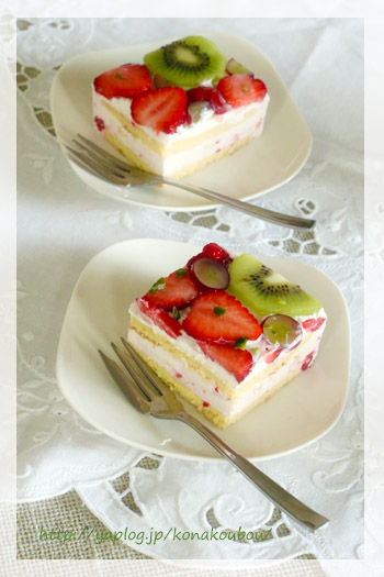 4月のお菓子・フレッシュスクエアケーキ_a0392423_00263644.jpg