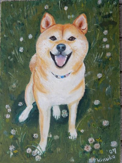 ’19,12,7(土)猫のこころちゃんと柴犬の愛ちゃんの絵!_f0060461_10485333.jpg