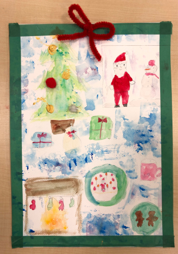 12 8 子供アート教室 クリスマスイラスト Miwa Watercolor Garden