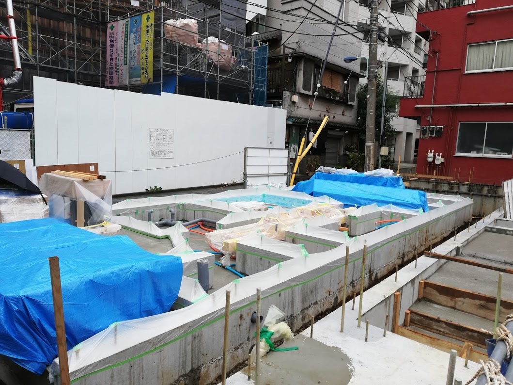 現在基礎工事が完成した文京区の現場紹介