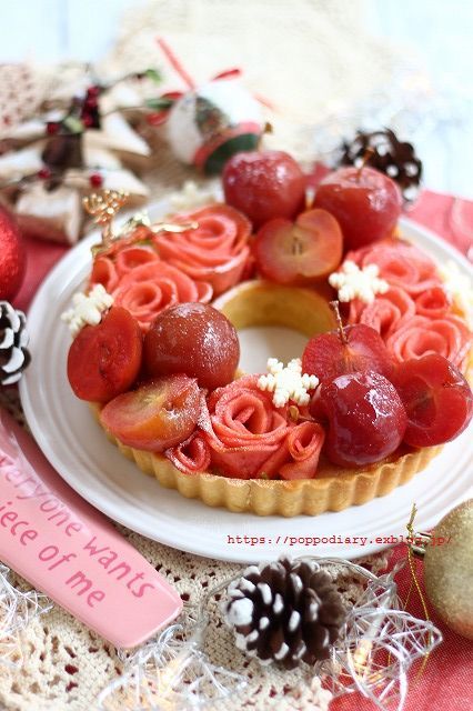 アップルローズのリースタルト＆我が家のクリスマスツリー