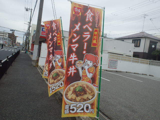すき家の四川風食べラー・メンマ牛丼ミニ 南塚口七丁目店_c0118393_08274777.jpg