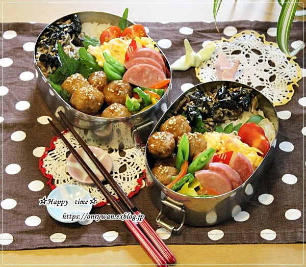 肉団子弁当とロールキャベツとおまけのリク♪_f0348032_16394841.jpg