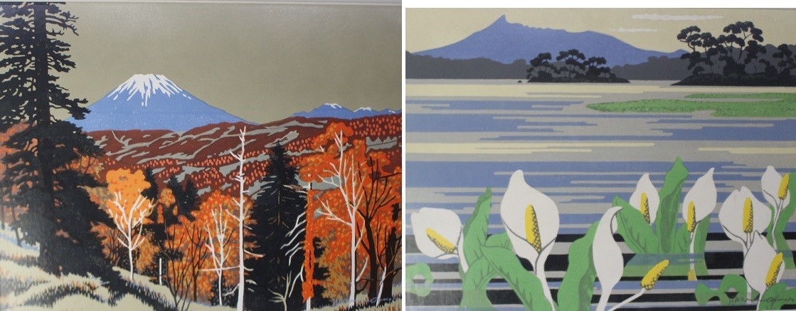 大本　靖　ラベンダーと十勝連山 大本靖ラベンダーと十勝連山