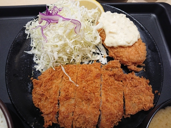 12/18 松のやル・シーニュ府中店 ロースかつ&カニクリームコロッケタルタルソース定食¥750_b0042308_01391512.jpg