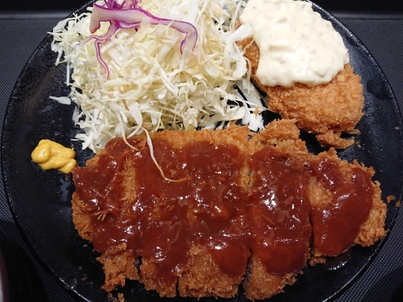 12/18 松のやル・シーニュ府中店 ロースかつ&カニクリームコロッケタルタルソース定食¥750_b0042308_01394398.jpg