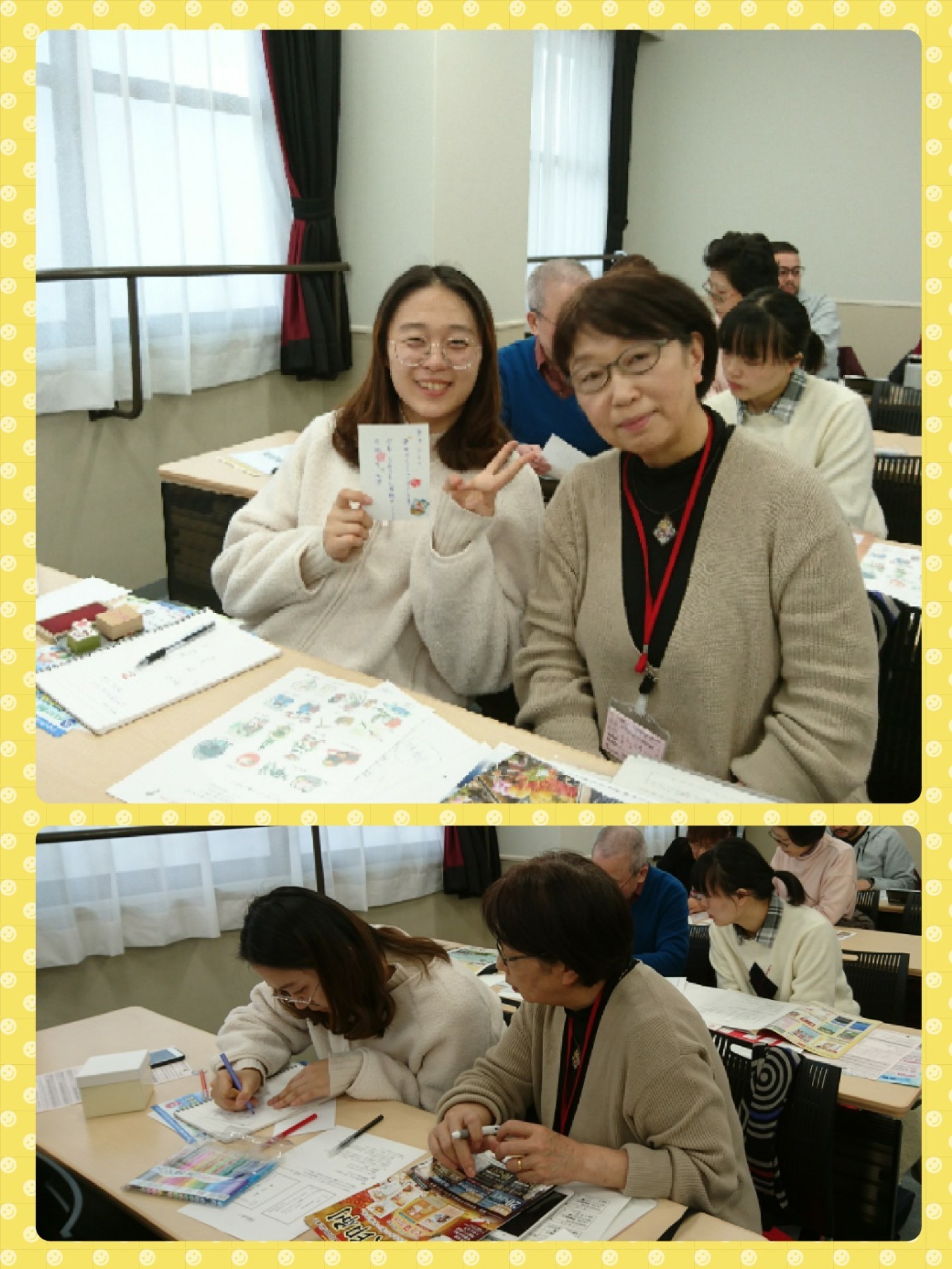 今年最後の教室、年賀状を書きました! 水曜昼教室 _e0175020_13113049.jpg