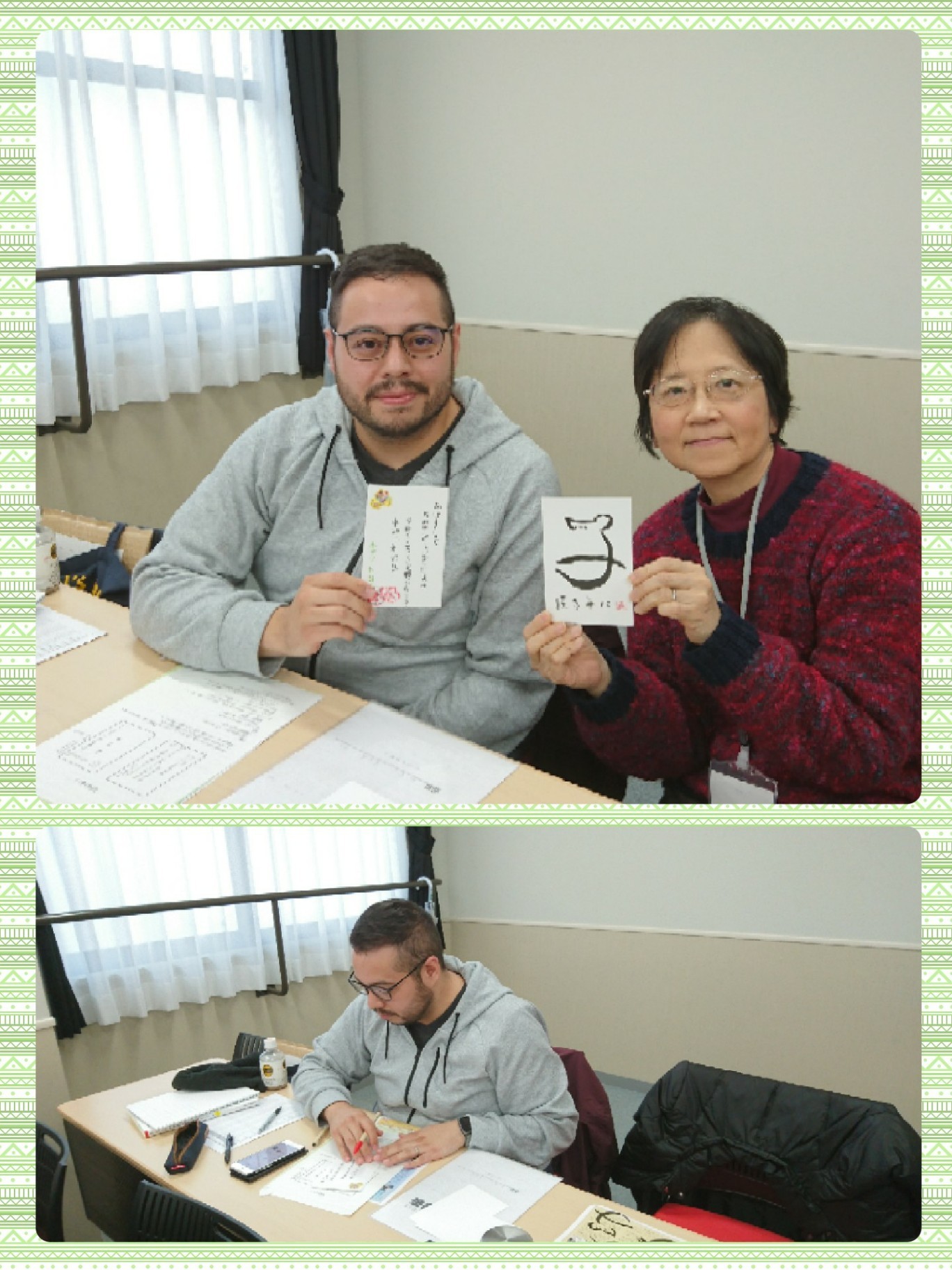今年最後の教室、年賀状を書きました! 水曜昼教室 _e0175020_13132831.jpg