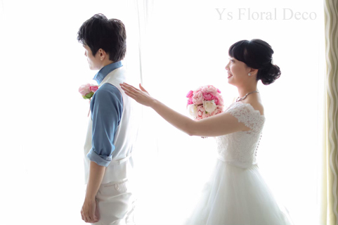 ハワイ挙式の新婦さんへ ピンク色のクラッチブーケ_b0113510_16574272.jpg