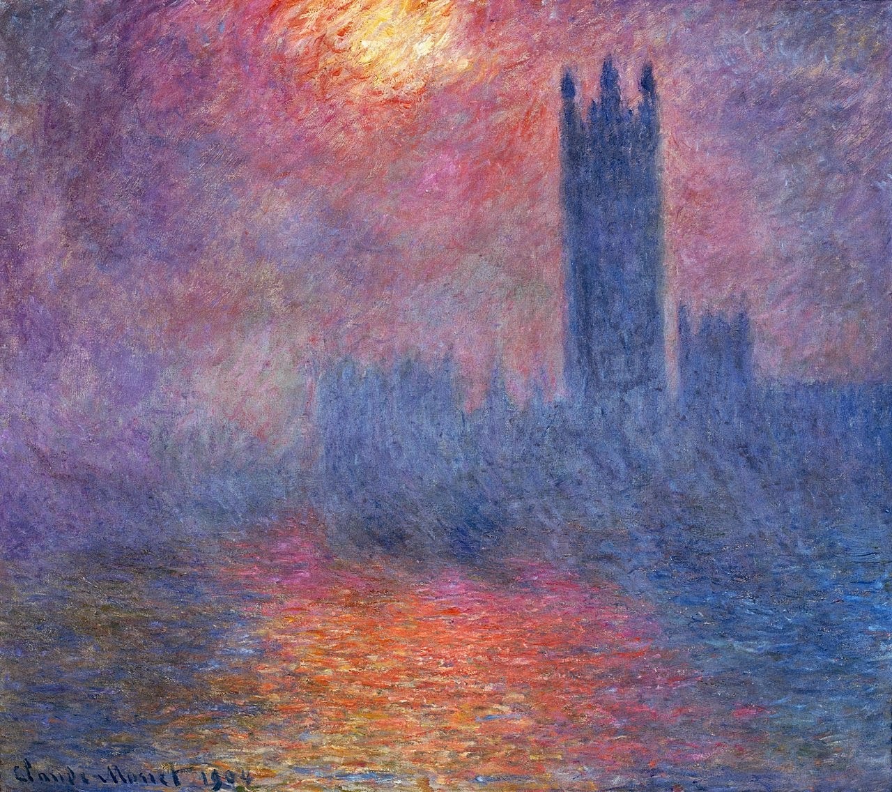 霧の ロンドン国会議事堂 一語一絵 霧の ロンドン国会議事堂 一語一絵