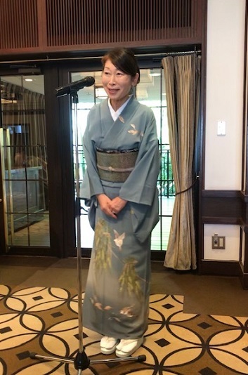 11周年・マサヨさんご夫妻・稲穂に雀の着物・お茶の生徒さん。_f0181251_19331139.jpg