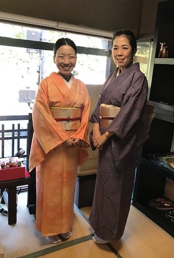 11周年・マサヨさんご夫妻・稲穂に雀の着物・お茶の生徒さん。_f0181251_19411496.jpg