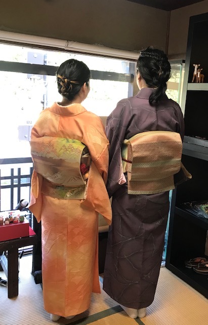 11周年・マサヨさんご夫妻・稲穂に雀の着物・お茶の生徒さん。_f0181251_19442260.jpg