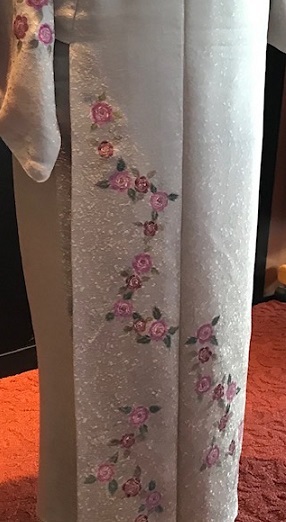 Xmasの帯のお客様・ご自分で描かれた着物・絞のツリーの帯。_f0181251_17473357.jpg
