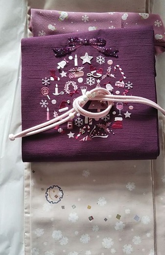 スワロ・パール・刺繍のXmas帯・青森と関東のお客様コーデ。_f0181251_19330208.jpg