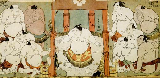 【浮世絵貼り絵アート】東洲斎写楽オマージュ／大童山土俵入り／和モダン Toshusai Sharaku（東洲斎写楽） 東洲斎写楽「大童山土俵入
