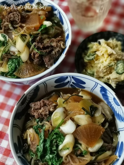大晦日 昼はすき焼きの残りにうどん入れ 夜は天婦羅を揚げて年越し蕎麦 名残りの猫雑記