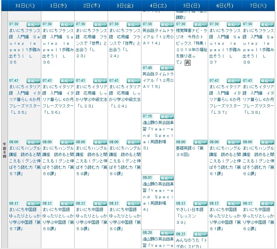 2019年は年末年始の特番がない!/NHKラジオ第2 (19年12月31日) _c0059093_11440632.jpg