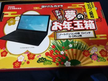 ヨドバシ　夢のお年玉箱　ノートパソコンの夢　届く_a0007462_08305270.jpg