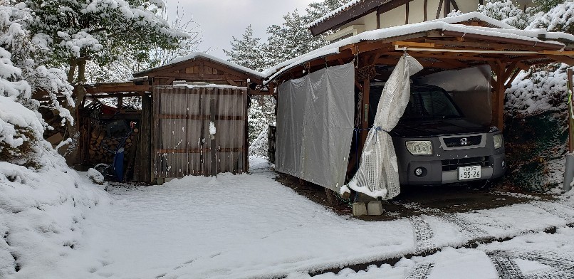 雪降った日は手作り車..._b0222066_09173524.jpg