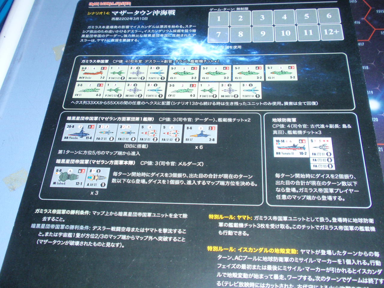 Bonsai Games「アイアン・デブリ・システム」よりシナリオ「マザータウン沖海戦」をソロプレイ①_b0162202_19382830.jpg