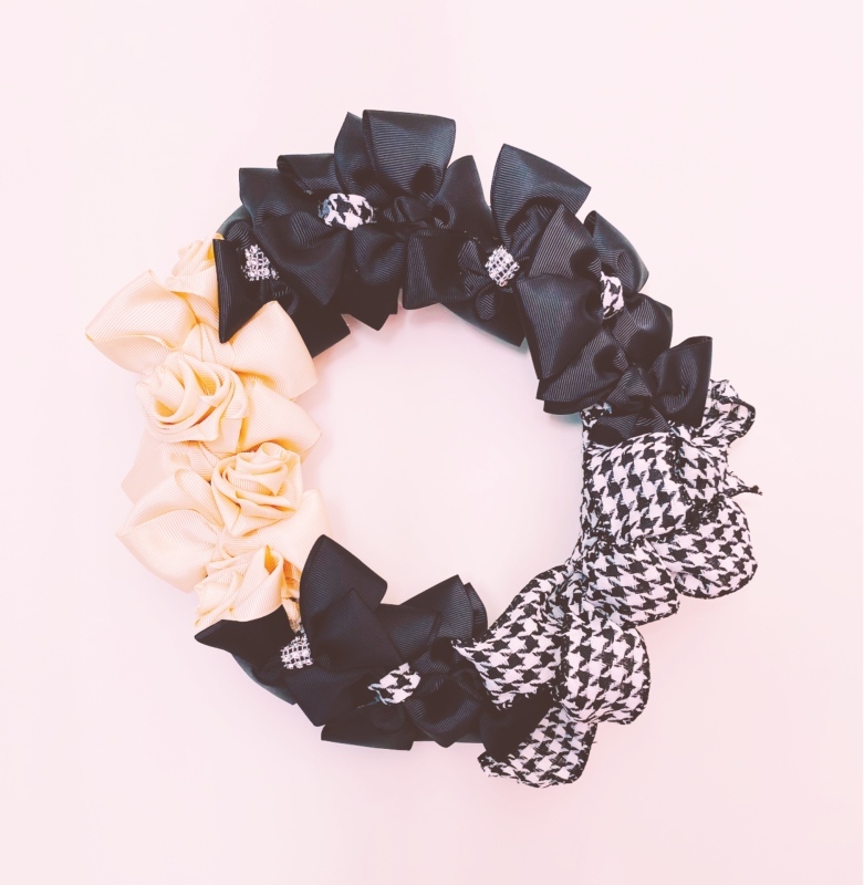 【Ribbon Wreath Black & Cream リボンリース・ブラック&クリーム】_c0196240_17485248.jpeg