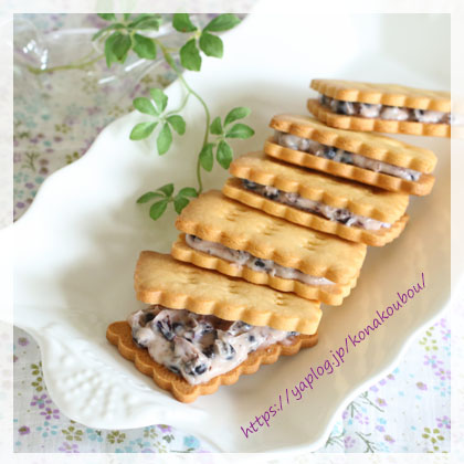 7月のお菓子・ブルーベリーチーズクリーム_a0392423_00164837.jpg