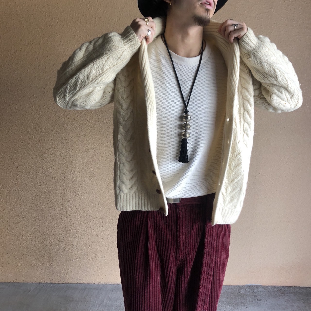 80\'s WOOL RICH ショールカラーカーディガン_c0355834_17360453.jpg