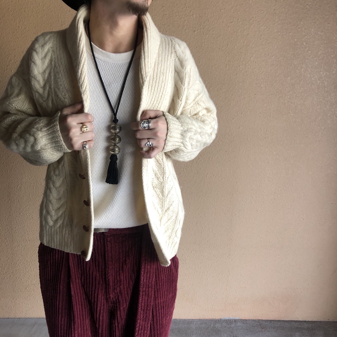 80\'s WOOL RICH ショールカラーカーディガン_c0355834_17360817.jpg