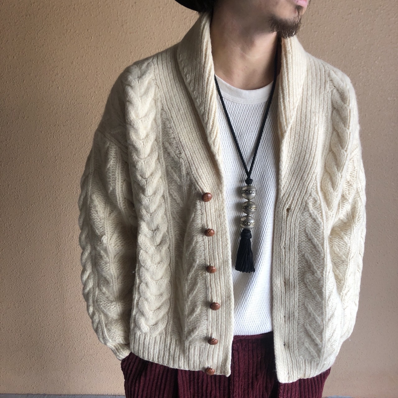 80\'s WOOL RICH ショールカラーカーディガン_c0355834_17360966.jpg