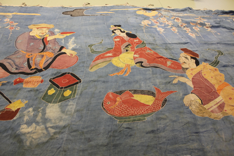 古布　木綿　上布　幕　Japanese Antique Textile Yuzen-dye Jyofu_c0325097_14192734.jpg