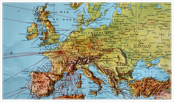 grande carte du monde AIR FRANCE エールフランスの大きな大きな世界地図 フランスアンティーク_d0184921_14515096.jpg
