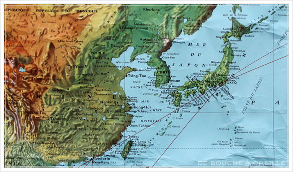 grande carte du monde AIR FRANCE エールフランスの大きな大きな世界地図 フランスアンティーク_d0184921_14584659.jpg