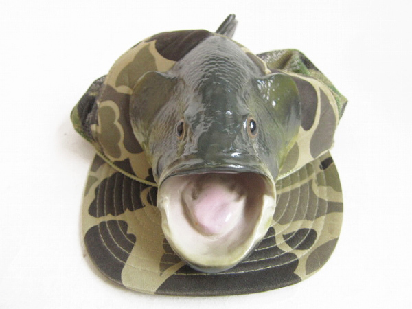 3D魚付き迷彩キャップ・ヘラジカ ヘッド付きメッシュキャップ : 札幌の ...