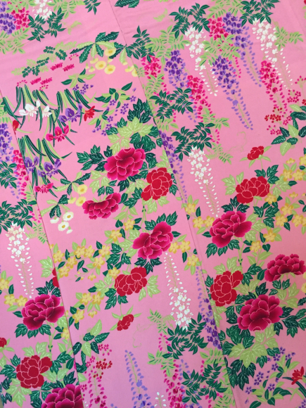 1 29より 新宿isetan 大正ロマン百貨店 桃色春花着物 藤菖蒲刺繍帯 販売商品4 着物のいろは行商日記３