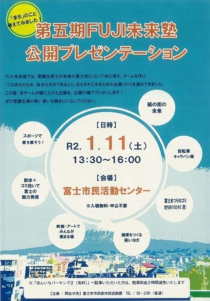吉原での映画上映が楽しみ! 第五期FUJI未来塾の公開プレゼンテーション_f0141310_07330069.jpg