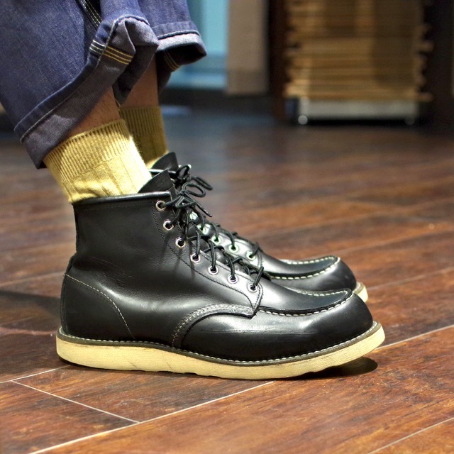 RED WING 8130 / IRISH SETTER MOC TOE BOOTS BLACK : biscco 