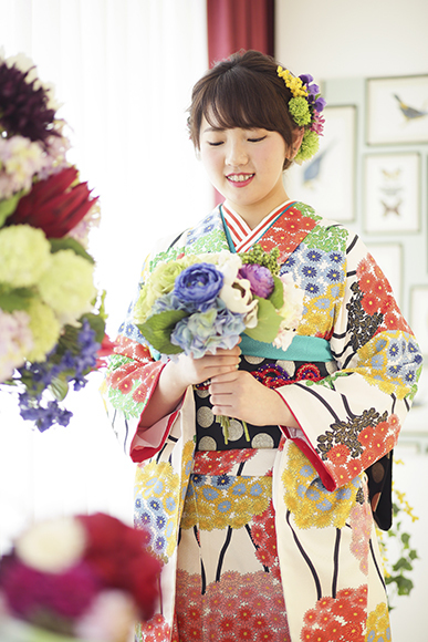⑥成人式のお客様 花尽くし可憐着姿_b0098077_15524638.jpg