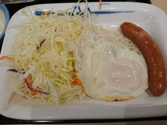 1/18 ソーセージエッグ定食冷奴ライスミニ¥380 @松屋_b0042308_06440894.jpg