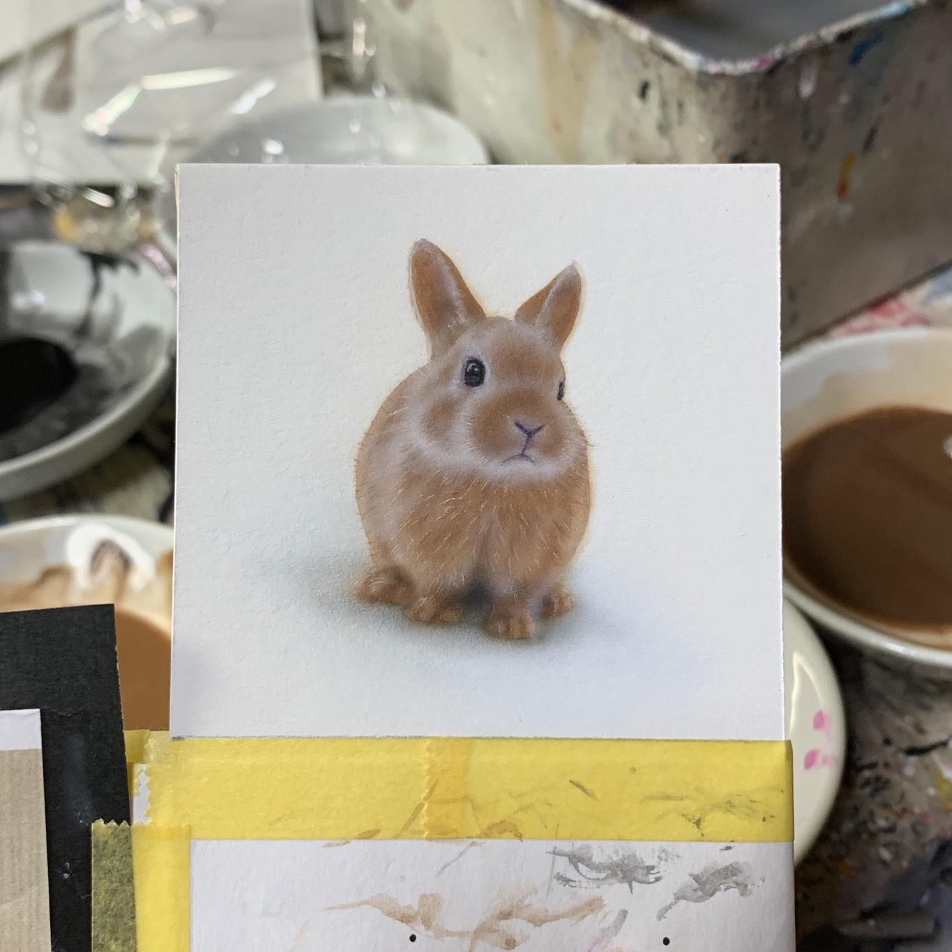 毎日一絵チャレンジ】#アクリル画「うさぎ」#メイキング #白銀の