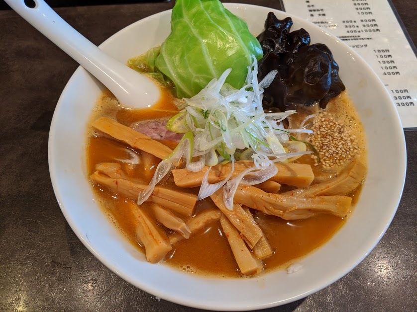 10周年 旨辛みそ+メンマ 麺や麗 26回目(千歳市高台4:2020年5杯目)_f0397261_07230246.jpg