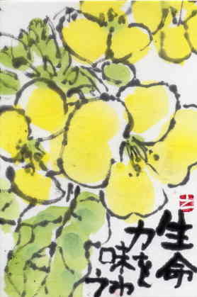 食用菜の花 日々是絵手紙 食用菜の花 日々是絵手紙