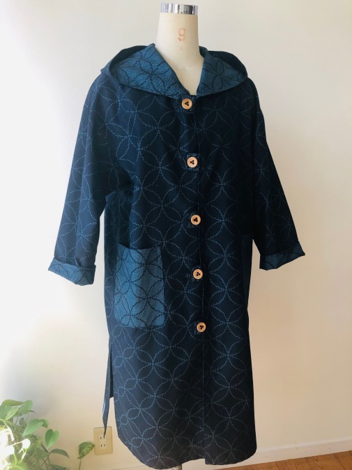 着物着物リメイク・ 大島紬からフードコート : harico couture