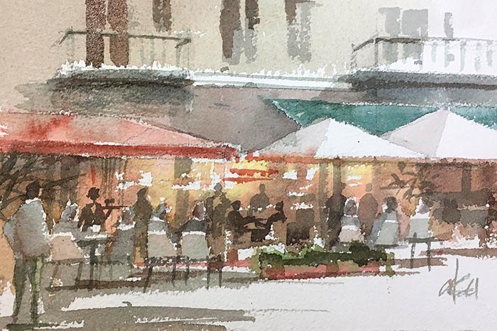 ちょこっと カフェ : 赤坂孝史の水彩画 AKASAKA TAKASHI watercolor