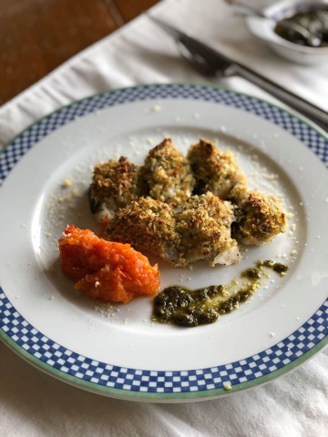 鱈のバジルパン粉焼き トマトソース添え_f0361692_20284130.jpg