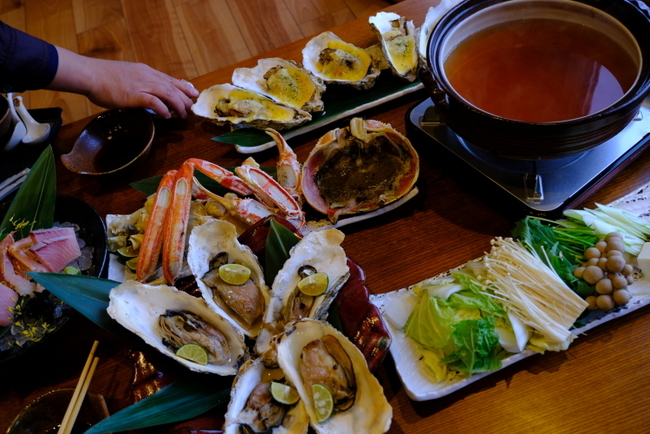 「東舞鶴　魚源（ととげん）のずわい蟹、牡蠣、ブリしゃぶ料理」_a0000029_22500082.jpg